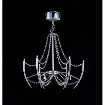 Lámpara colgante redonda Zest 9 bombillas G4 cromo pulido y cristal, no compatible con LED/CFL