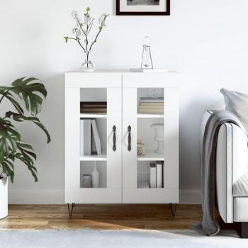 Aparador de madera de ingeniería 69,5x34x90 cm Mueble de Almacenaje de Salón Buffet Armario Auxiliar Armario de Almacenamiento Blanco