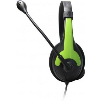 L-link LL-9116-N/V - Auriculares de diadema abiertos, negro/verde