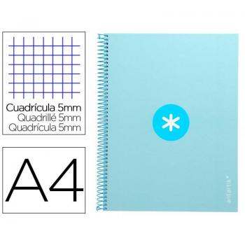 Cuaderno Espiral Liderpapel A4 Micro Antartik Tapa Forrada 80h 90 gr Cuadro KB25