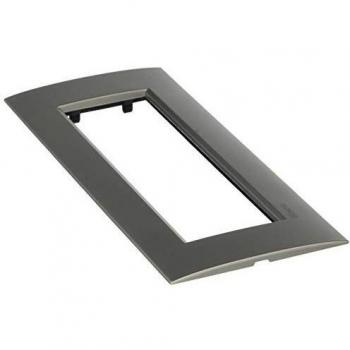 Placa Bticino Livinglight AIR 7 Módulos Gris Tech LNC4807TE - Diseño Monocromático en Metal