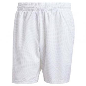 ADIDAS Pantalón Corto Club Graphic Hombre - Cortos de Tenis y Pádel, Estampados en Blanco/Dash Grey, Talla XL
