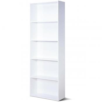 5-Shelf Multi-Functional Bookcase - White