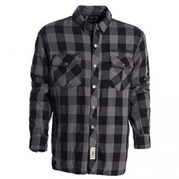 Camisa de Moto West Coast Choppers Aramid Gris-Negro con Forro Aramídico de Manga Larga XL