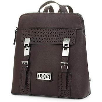 Lois - Mochila de Mujer pequeña. Cuero PU y Hebillas. Muy práctica para Diario o Viaje diseño Elegante a la Moda. cómoda y Ligera. 95899, Color Marron