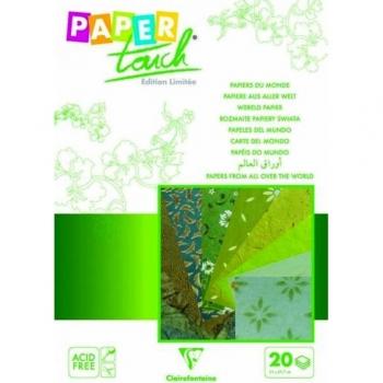 Clairefontaine - Papel Touch diversas papeles de todo el mundo, verde, A4, hojas de 20