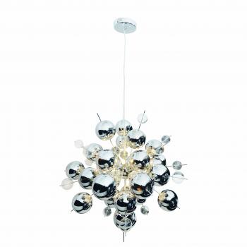 Lámpara colgante Wakusei de vidrio 65 cm cromo con diseño moderno y 10 puntos de luz G9