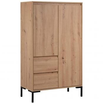 Aparador alto 2 puertas 2 cajones y 2 estantes h139 cm marrón