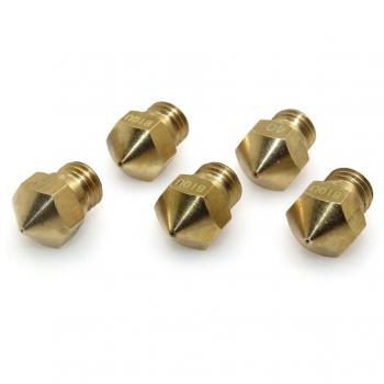 Paquete de 5 boquillas extrusoras de cobre de 0,4 mm BIQU MK10 M7 compatible con impresoras 3D Makerbot 2 RepRap y válida para filamentos de 1,75 mm, 0.4mm, 5