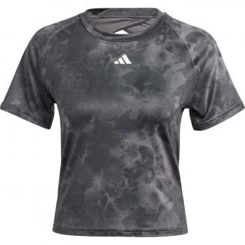 Camiseta de manga corta adidas AOP Flower para mujeres - Gris, Multicolor
