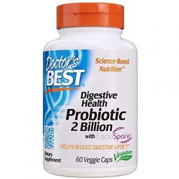 Doctor's Best Digestive Health Probiotic with LactoSpore - 60 Capsules, 2 Billion CFU