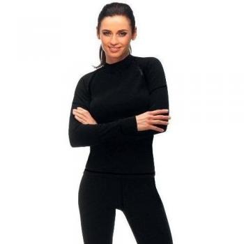 GWinner® Mujer Deportes termoactivos manga larga - Transpirable y high-wicking - Silverplus® Pro - Thermo Line, Todo el año, Mujer, color negro, tamaño X-Large