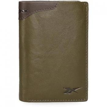 Cartera Reebok Unisex Club Vertical con Monedero Verde de Piel - 8952025