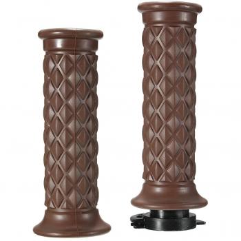 Alamor Manillar De La Motocicleta Grip End Vintage Cafe Racer Bobber Clubman Custom-Brown-2