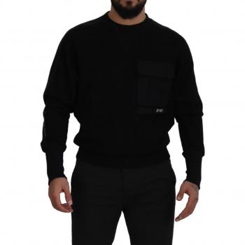 Dolce & Gabbana Black Cotton Crewneck Sweatshirt Sweater - IT44 | XS