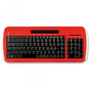 Teclado Multimedia USB Oficial AC Milan 1899, Diseño Italiano, Rojo/Negro