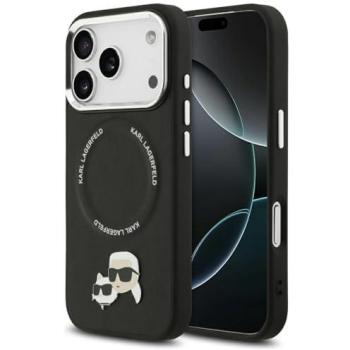 Funda Karl Lagerfeld MagSafe PU con Pins de Karl y Choupette para iPhone 17 Pro - Negra