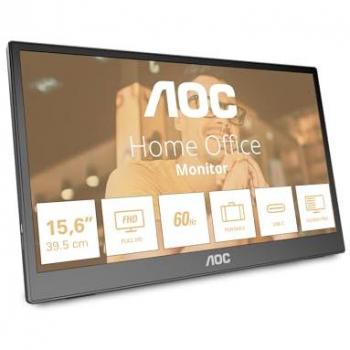 Monitor Portátil AOC T2 16T3EA 15.6 Full HD 1920x1080 px, Tiempo de Respuesta 4 ms, Conexión USB-C