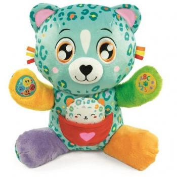 Clementoni - Cleo y Leo Leopardos Interactivos - Peluche Interactivo para Bebés - Educativo, Multisensorial y Musical - A Partir de 6 Meses - Manufacturado en Italia