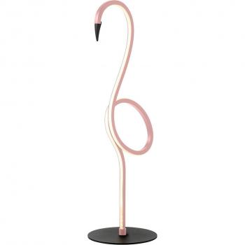 Lámpara de mesa LED Flamingo rosa de metal, 50 cm de altura, 6W cálida
