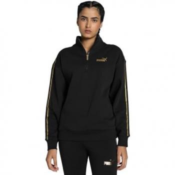 Sudadera Puma Essentials Media Cremallera Minimalista Negra para Mujer