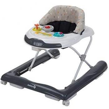 Safety 1st Bolid Andador bebé primeros pasos, 3 alturas regulables, Centro de actividades con 12 melodías, asiento acolchado, Base Antivuelco, Color Gris