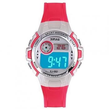 Reloj Digital para Niña Niño,Chicos Chicas 50M Impermeable Deportes al Aire Libre LED Multifuncionales Relojes de Pulsera con Alarma