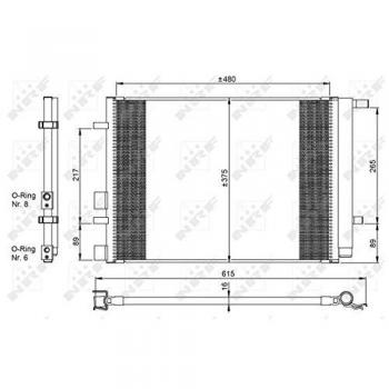 Condensador de Aire Acondicionado con Secador NRF 350095 para Hyundai I20