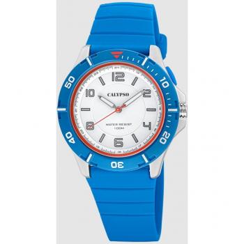 Reloj Calypso Sweet Time K5857/2 Blanco Hombre de caucho azul