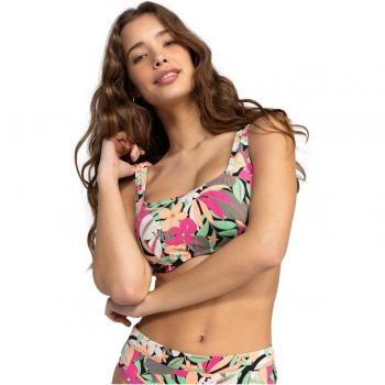 Top de bikini Roxy Printed Beach Classics mujer - D verde caqui naranja rosa - XS