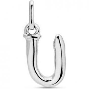 UNO de 50 - Small U Letter Charm Pendant in Silver-Plated Metal Alloy