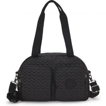 Bolso de hombro versátil Kipling Cool Defea con correa extraíble en estampado negro, unisex y tamaño único