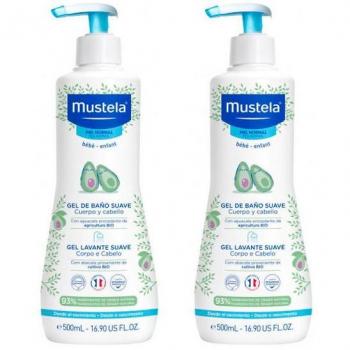 Mustela Gel de Baño Suave Duplo 500ml + 500ml Pack Promocional