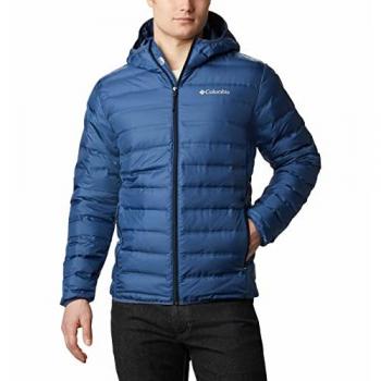 Columbia Chaqueta Lake 22 Down Azul Hombre, chaqueta con capucha, acolchada de plumas, color azul marino (Night Tide/Collegiate Navy), talla XL