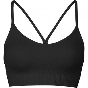 Casall - Sujetador deportivo Seamless Graphical Rib Top para mujer, color negro puro, talla M