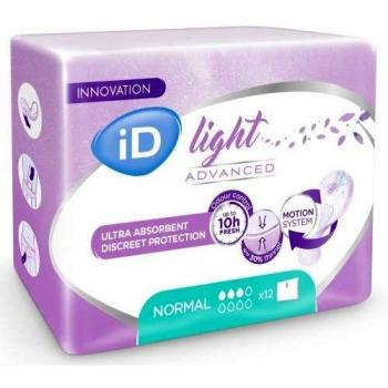 iD Light Normal Absorbent Pads - Cotton Feel, 12 Count