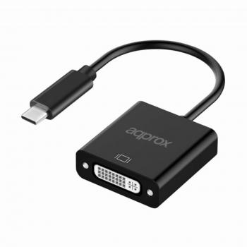 Approx APPC51 Adaptador USB-C Macho a DVI Hembra 1080p/60Hz 13cm Negro