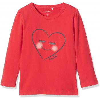 NAME IT Nitgella Ls Top Box F Nb, Camisa Manga Larga para Bebés, Rojo