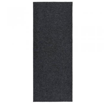 Alfombra de pasillo atrapa suciedad 100x250 cm color antracita, gris, para sala de estar, dormitorio y salón