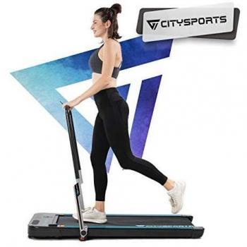 Cinta de Correr Caminar Plegable 440W, Apoyabrazos y Control Remoto Controlables, Altavoz Bluetooth Incorporado, Velocidad 1-8km / h Ajustable, Cinta de Correr Caminar Profesional para el Hogar