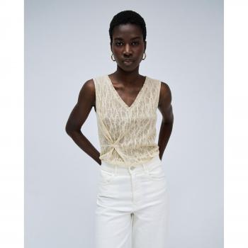 Top de mujer en punto sin mangas con brillo de Salsa Jeans