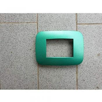 Placa Compatibles Axolute Bticino Color Verde Metalizado - 4 Foros