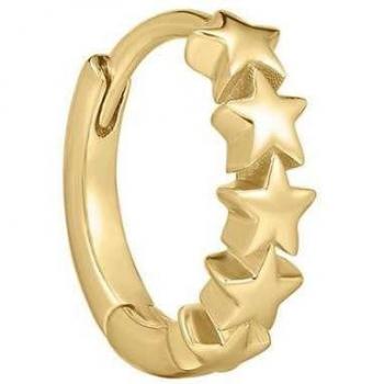 Ear Candy - Piercing de aro Star Sequence de plata bañado en oro amarillo 18k