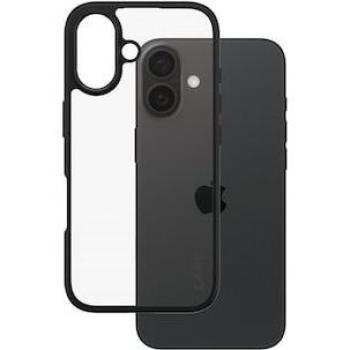 Funda de Protección Urban Combat CARE by PanzerGlass para Apple iPhone 16, Resistente a Golpes, Transparente con Marco Negro