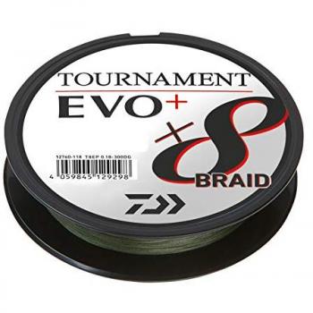 Daiwa Tresse 8 Brins Tournament 8 Braid EVO 135m - PE #2.5 - D.0.20mm - R. 18kg/39.7lb - Dark Green