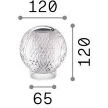 Lámpara de mesa LED recargable Diamante acrílico transparente 12 cm 300Lm 3000K