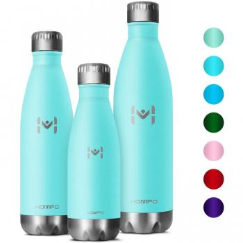 HOMPO Botella de Agua de Acero Inoxidable Botella Aislada al Vacío,diseño de Pared Doble,Sin Bpa & Eco Friendly,Adecuada para Viaje, Deporte, Bicicleta, Gimnasio