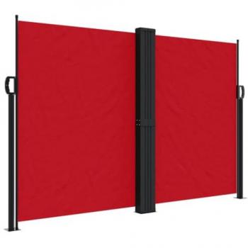 Toldo lateral retráctil rojo 160x1200 cm, resistente al agua, protección contra rayos UV, ideal para jardín, patio y balcón