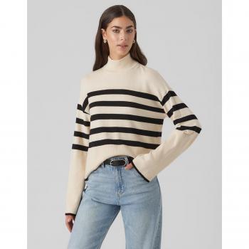Jersey de punto a rayas con cuello alto de Vero Moda