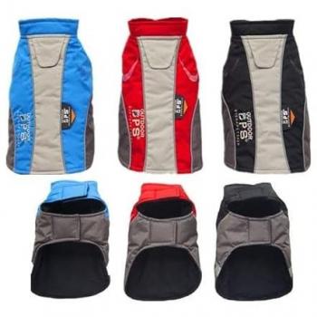 Abrigo Impermeable para Perros Barakaldo Vet Shop 40 cm - Gris y Rojo
